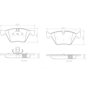 brembo Premium Ceramic Front Disc Brake Pads for 2009 BMW Z4 - P06036N