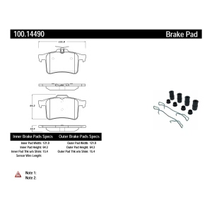 Centric Formula 100 Series™ OEM Brake Pads for 2015 Jaguar XFR - 100.14490