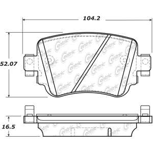 Centric Posi Quiet™ Ceramic Rear Disc Brake Pads for 2016 Volkswagen Passat - 105.17790