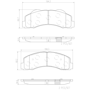 brembo Premium Ceramic Front Disc Brake Pads for 2014 Ford Expedition - P24166N