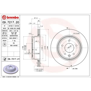 brembo UV Coated Series Vented Rear Brake Rotor for 1997 Jaguar XJ6 - 09.7217.21