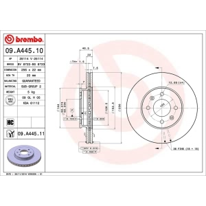 brembo UV Coated Series Vented Front Brake Rotor for 2006 Kia Rio - 09.A445.11