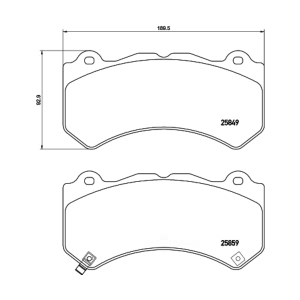 brembo Premium Low-Met OE Equivalent Front Brake Pads for 2015 Nissan GT-R - P37018