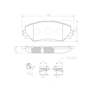 brembo Premium Ceramic Front Disc Brake Pads for 2009 Scion xD - P83082N