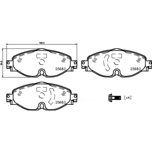 brembo Premium Low-Met OE Equivalent Front Brake Pads for 2015 Volkswagen e-Golf - P85147