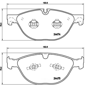 brembo Premium Low-Met OE Equivalent Front Brake Pads for Jaguar XFR - P36025