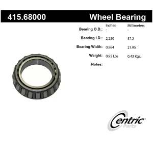 Centric Premium™ Rear Passenger Side Outer Wheel Bearing for Chevrolet R30 - 415.68000