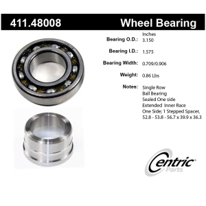 Centric Premium™ Axle Shaft Bearing Assembly Single Row for 2005 Suzuki Grand Vitara - 411.48008