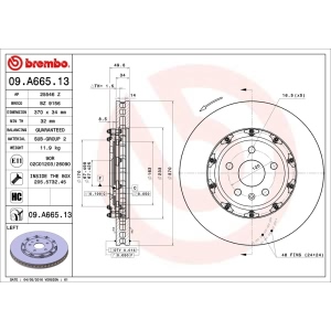 brembo OE Replacement Vented Front Driver Side Brake Rotor - 09.A665.13