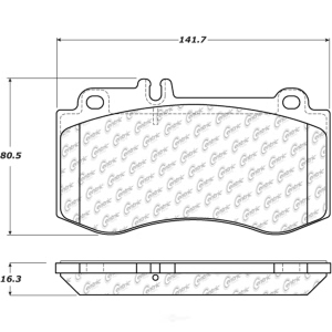 Centric Posi Quiet™ Semi-Metallic Front Disc Brake Pads for 2016 Mercedes-Benz CLS400 - 104.14200