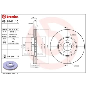 brembo UV Coated Series Vented Front Brake Rotor for 2005 Ford Taurus - 09.8441.11