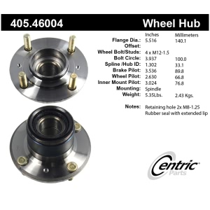 Centric Premium™ Wheel Bearing And Hub Assembly for Mitsubishi Galant - 405.46004