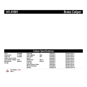 Centric Semi-Loaded Brake Caliper for Daihatsu - 141.41001