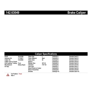 Centric Posi Quiet™ Loaded Brake Caliper for 1989 Dodge Dynasty - 142.63049