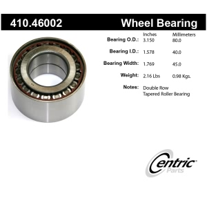 Centric Premium™ Wheel Bearing for 1996 Mitsubishi Montero - 410.46002