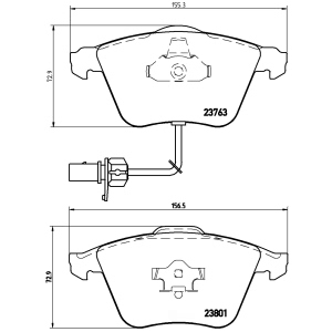 brembo Premium Low-Met OE Equivalent Front Brake Pads for 2008 Audi A6 Quattro - P85084