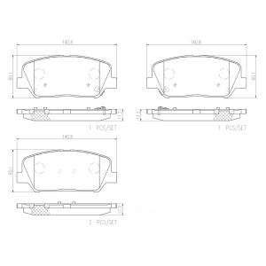 brembo Premium Ceramic Front Disc Brake Pads for 2015 Hyundai Veloster - P30065N