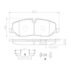 brembo Premium Ceramic Front Disc Brake Pads for 2006 Land Rover Range Rover - P44014N