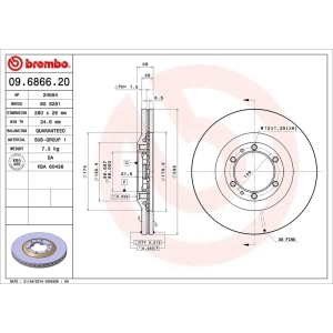 brembo OE Replacement Front Brake Rotor for Isuzu Axiom - 09.6866.20