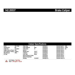 Centric Posi Quiet™ Loaded Brake Caliper for 2017 Jaguar XJR - 142.20537