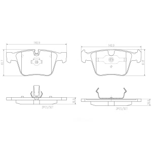 brembo Premium Ceramic Rear Disc Brake Pads for 2012 Mercedes-Benz S65 AMG - P50116N