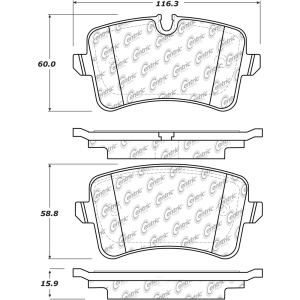 Centric Posi Quiet™ Semi-Metallic Rear Disc Brake Pads for 2012 Audi A7 Quattro - 104.15471