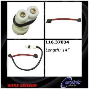 Centric Front Driver Side Brake Pad Sensor for 2012 Porsche Boxster - 116.37034