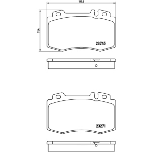 brembo Premium Low-Met OE Equivalent Front Brake Pads for 2002 Mercedes-Benz C32 AMG - P50053