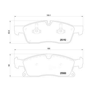 brembo Premium Low-Met OE Equivalent Front Brake Pads for Mercedes-Benz GLE350 - P50108
