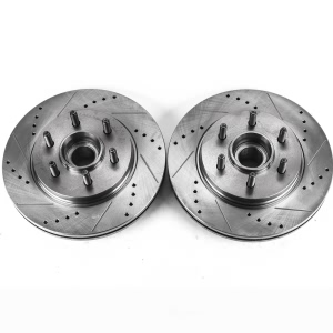 Power Stop PowerStop Evolution Performance Drilled, Slotted& Plated Brake Rotor Pair - AR8594XPR