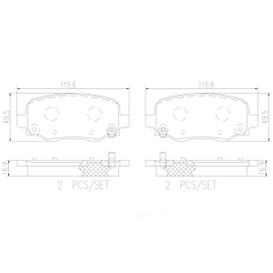 brembo Premium Ceramic Rear Disc Brake Pads for 2016 Jeep Cherokee - P37020N