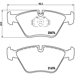 brembo Premium Low-Met OE Equivalent Front Brake Pads for 2004 BMW M3 - P06042