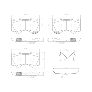 brembo Premium Ceramic Front Disc Brake Pads for 2015 Toyota Sequoia - P83107N