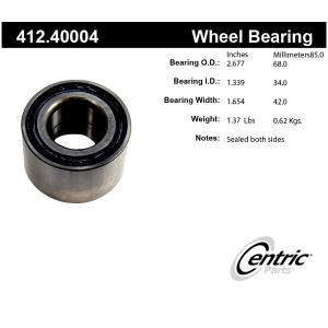 Centric Premium™ Wheel Bearing for 1989 Sterling 827 - 412.40004