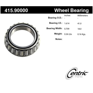 Centric Premium™ Front Driver Side Inner Wheel Bearing for 1991 Mercedes-Benz 300SEL - 415.90000