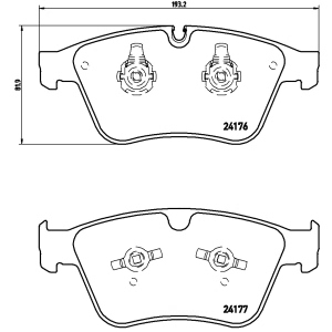 brembo Premium Low-Met OE Equivalent Front Brake Pads for 2011 Mercedes-Benz ML63 AMG - P50105