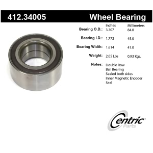 Centric Premium™ Double Row Wheel Bearing for 2014 Mercedes-Benz CLA45 AMG - 412.34005