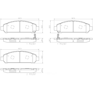 brembo Premium Ceramic Front Disc Brake Pads for 2009 Toyota Venza - P83149N