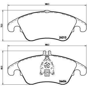 brembo Premium Low-Met OE Equivalent Front Brake Pads for 2017 Mercedes-Benz SLC300 - P50069