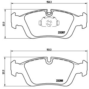 brembo Premium Low-Met OE Equivalent Front Brake Pads for 1996 BMW 318ti - P06024