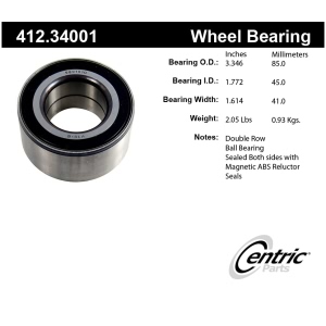 Centric Premium™ Rear Driver Side Double Row Wheel Bearing for BMW 330xi - 412.34001