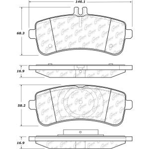 Centric Posi Quiet™ Semi-Metallic Rear Disc Brake Pads for 2020 Mercedes-Benz AMG GT 63 S - 104.16690