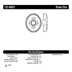 Centric Premium™ Brake Drum for Honda Civic - 122.40001