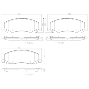 brembo Premium Ceramic Front Disc Brake Pads for 2010 Saab 9-5 - P59058N