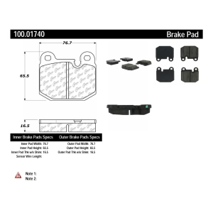 Centric Formula 100 Series™ OEM Brake Pads for Alfa Romeo GTV-6 - 100.01740