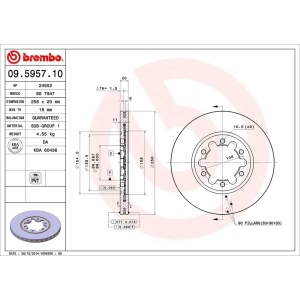 brembo OE Replacement Front Brake Rotor for 1993 Mazda B2200 - 09.5957.10