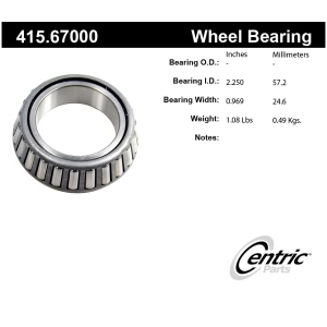 Centric Premium™ Rear Driver Side Inner Wheel Bearing for 2004 Dodge Ram 3500 - 415.67000
