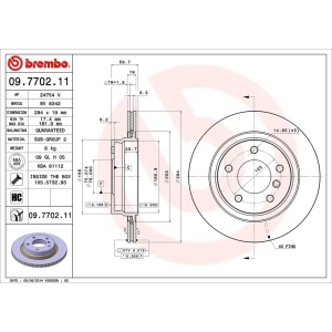 brembo UV Coated Series Vented Rear Brake Rotor for 2004 BMW 325i - 09.7702.11