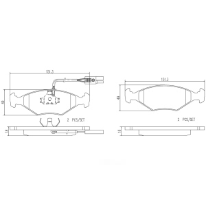 brembo Premium Ceramic Front Disc Brake Pads for Volkswagen Fox - P23039N