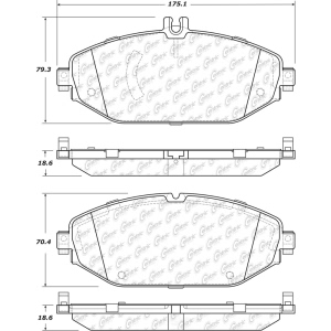 Centric Posi Quiet™ Ceramic Front Disc Brake Pads for Mercedes-Benz C300 - 105.17940